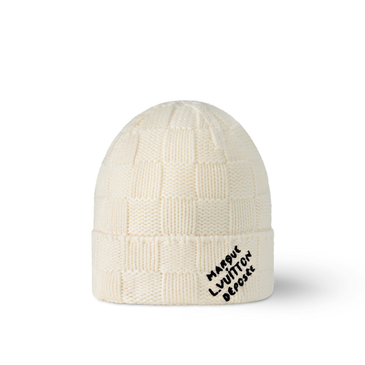 LV - Bonnet Damier Snug Crème